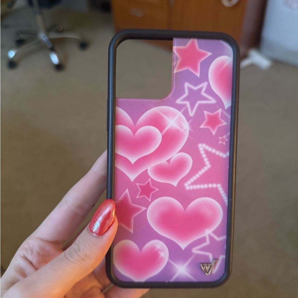 Wildflower Pink Heart Pattern iPhone 12 Pro Case